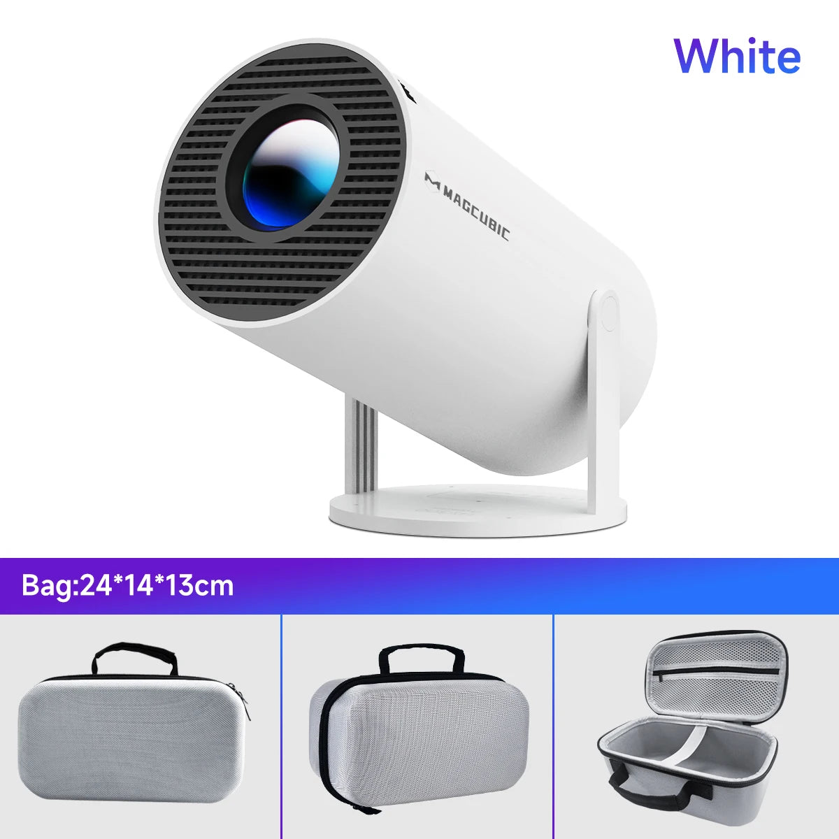 Projetor Magcúbico Android 11 4K 1280*720P HY300 Pro + Wifi Duplo 290ANSI 180 ° Projetor portátil externo flexível para cinema BT5.0