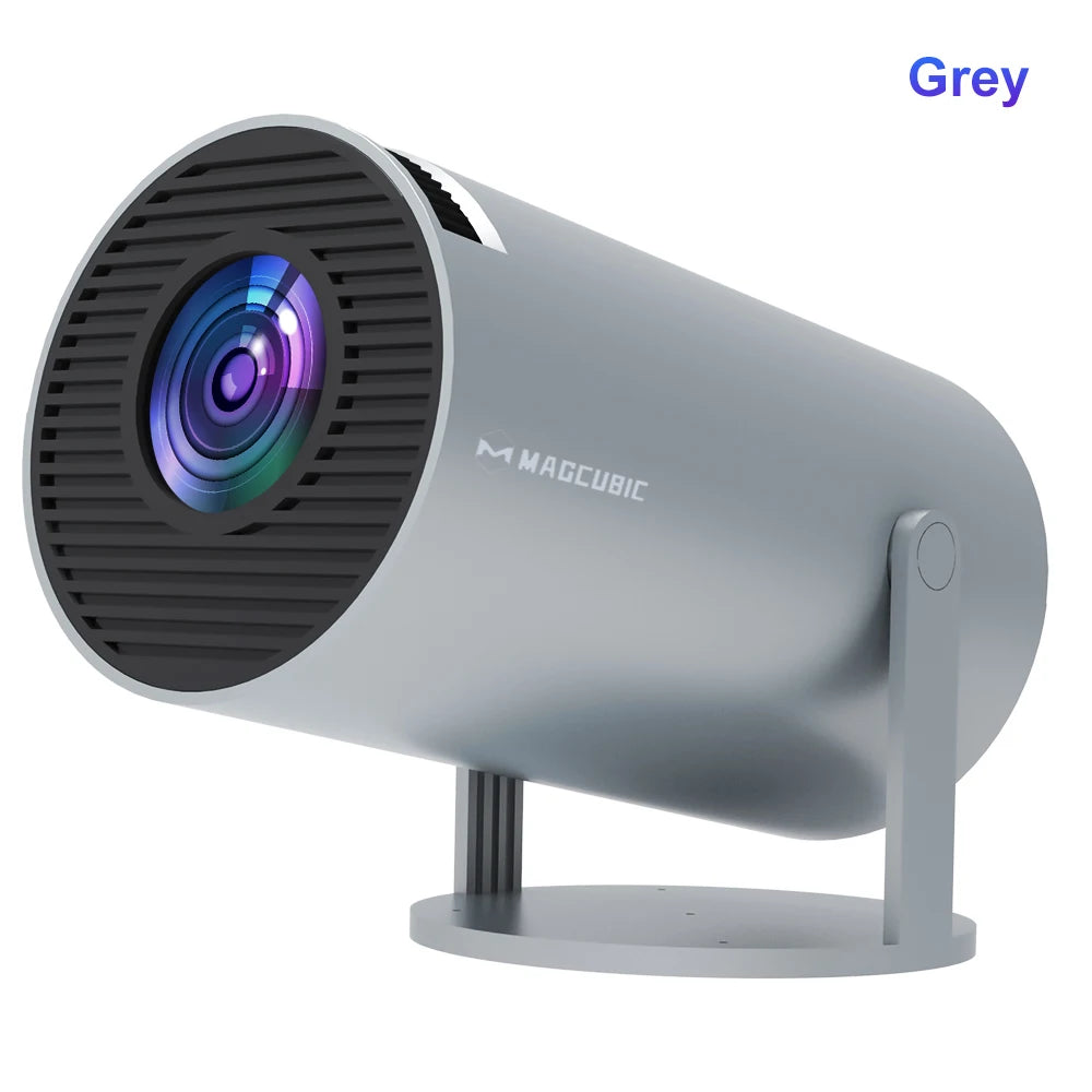 Projetor Magcúbico Android 11 4K 1280*720P HY300 Pro + Wifi Duplo 290ANSI 180 ° Projetor portátil externo flexível para cinema BT5.0